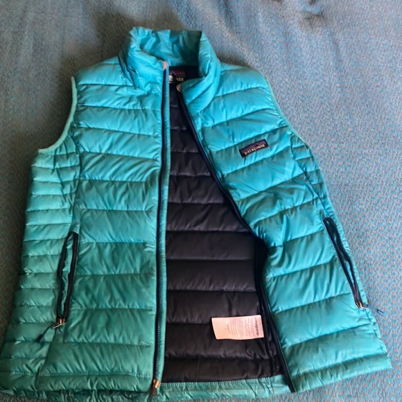 Patagonia Down Sweater Puffy Vest light blue size small - Picture 3 of 3